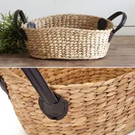 Free Returns Leather Handle Basket