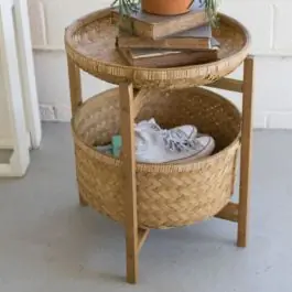 2 Tier Bamboo Basket Stand Trending