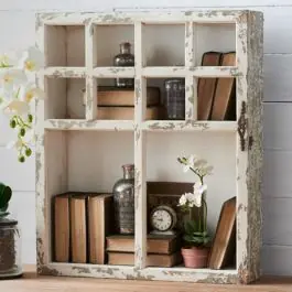 Country Chic Divided Cubby Wall Shelf Best Choice