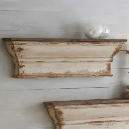 Whitewashed Display Shelf Express Delivery