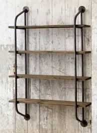 Limited Time Pipe Style 4 Shelf Wall Unit