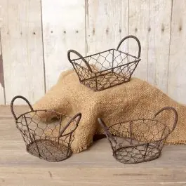 Handmade Mini Wire Baskets Set of 6
