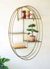 Triple Oval Brass Wall Shelf High Quality