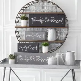 Rustic Round Basket Shelf Instant Buy