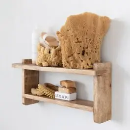 Next Day Delivery Two Tier Mango Wood Wall Shelf