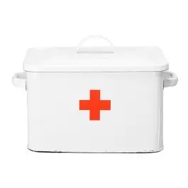 Professional Grade Swiss Cross Decorative First Aid Box With Lid