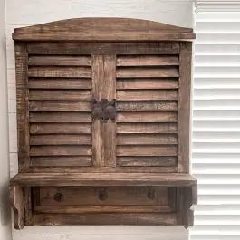 Double Shutter Door Wall Shelf With Pegs New Arrival