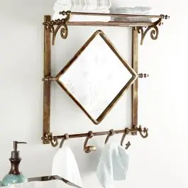 Diamond Mirror Bathroom Wall Rack With Hooks Trusted Brand