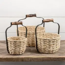 New Release Handled Round Nesting Baskets Set of 3
