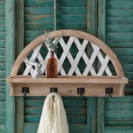 Viral Decorative Lattice Wall Shelf With Hooks