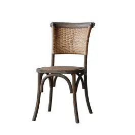 Brand New Rattan Back Farmhouse Dining Chair Set of 2