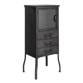 Antique Black 3 Drawer Metal Storage Cabinet New Arrival