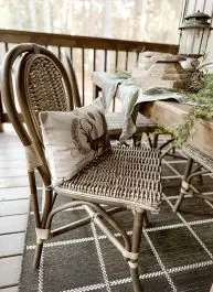 Arch Back Woven Wicker Bistro Chair Set of 2 Flash Sale