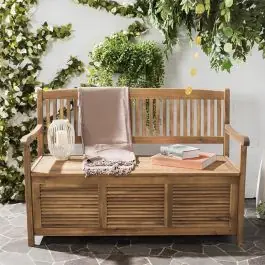 Wholesale Natural Wood Patio Storage Bench