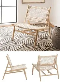 Woven Leather Accent Chair Cheap