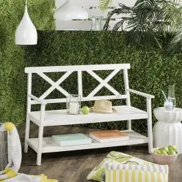Worldwide Shipping Cottage Bench With Shelf