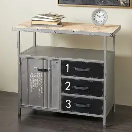 Wood Top Industrial Utility Cabinet Professional Grade