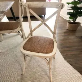 Wholesale White Wash Cross Back Cottage Chair Set of 2