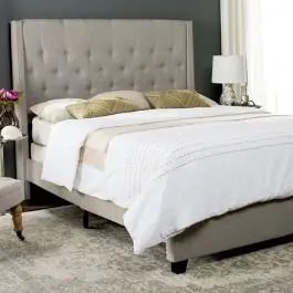Affordable Grey Linen Upholstered Bed