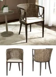Authentic Rattan Back Cushioned Armchair