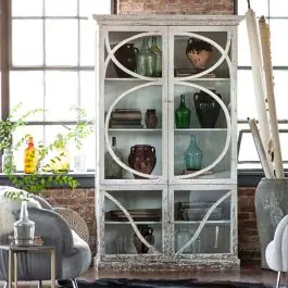 Affordable 4 Door Whitewash Pine Hutch | SHIPS FREE