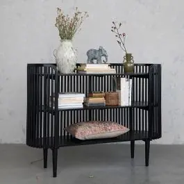2 Shelf Slatted Mango Wood Console Table Affordable