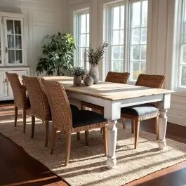 Aged Finish Farmhouse Dining Table | SHIPS FREE Hot Deal