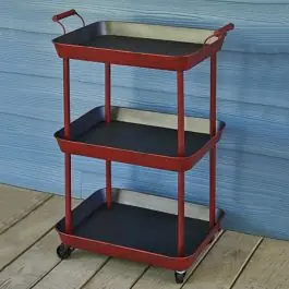 3 Tier Red Utility Bar Cart Big Sale