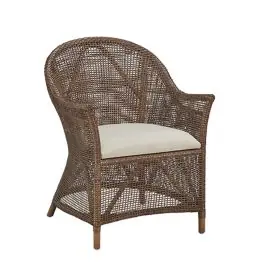 Wicker Weave Arm Chair With Removeable Cushion Set of 4 Holiday Sale
