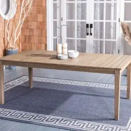 Wood Slat Outdoor Dining Table Holiday Sale