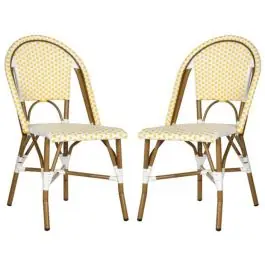 Affordable Indoor/Outdoor Yellow Bistro Side Chair Set of 2