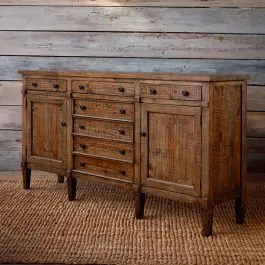 Worldwide Shipping Rustic Walnut Finish Sideboard | SHIPS FREE