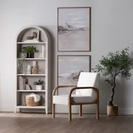 Arched Whitewashed Open Shelf Etagere | SHIPS FREE Direct From Factory