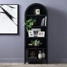 Authentic Arched Black Open Shelf Etagere | SHIPS FREE