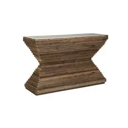 Affordable Reclaimed Wood Stackers Marble Console | SHIPS FREE