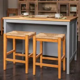Wood And Natural Woven Seagrass Bar Stool Honey Walnut Instant Buy