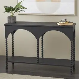 Arched 1 Shelf Matte Black Console Table Low Price