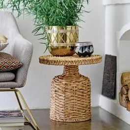 Woven Water Hyacinth Side Table Low Price