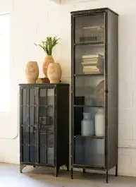 Worldwide Shipping Vintage Inspired Tall Apothecary Display Cabinet | SHIPS FREE