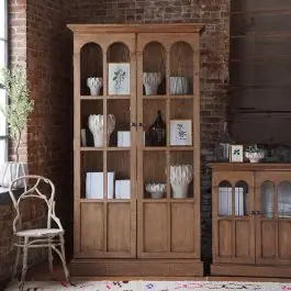 Arched Windowpane Pine Bookcase | SHIPS FREE Same Day Shipping