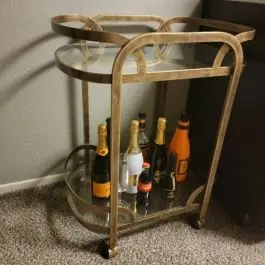 2 Tier Elegant Oval Bar Cart Secure Checkout