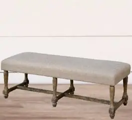 Bargain Hopsack Upholstered Farmhouse Bench