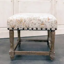 Worldwide Shipping Vintage Inspired Print Ottoman