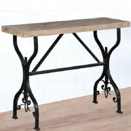Wood Top Metal Console Table Seasonal Sale