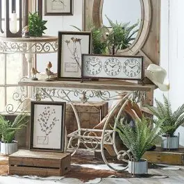 Wood Top Scrolled Iron Console Factory Price