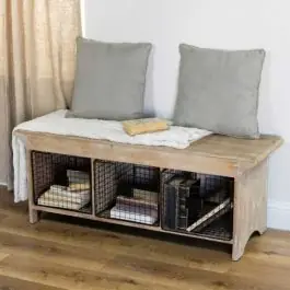 Bench With Wire Baskets Free Returns