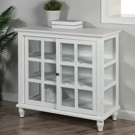 2 Door Farmhouse Accent Cabinet Same Day Shipping