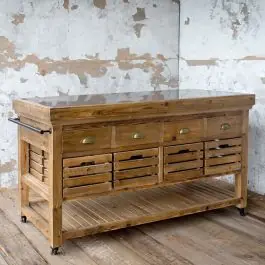 Worldwide Shipping Rolling Kitchen Island | SHIPS FREE