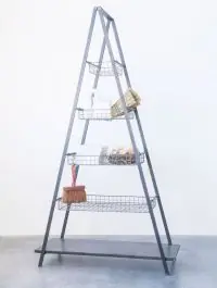 5 Tier Metal Basket Ladder Shelf Factory Price