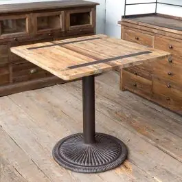 Worldwide Shipping Metal And Wood French Bistro Accent Table